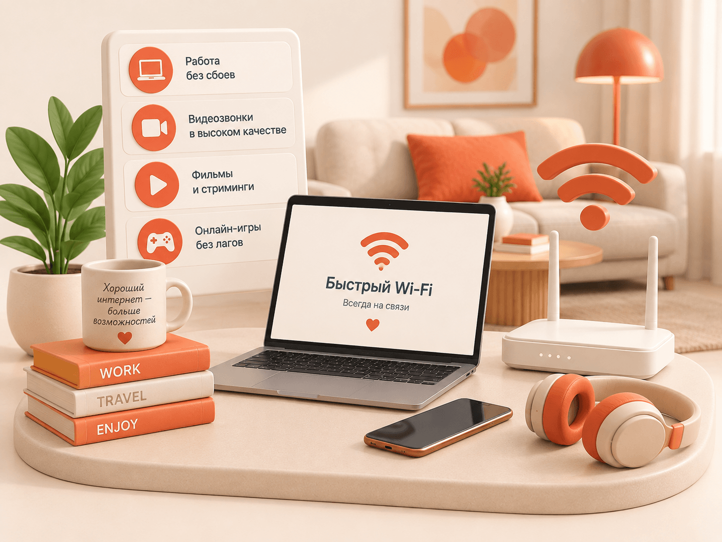 Быстрый Wi-Fi для работы, видеозвонков и фильмов